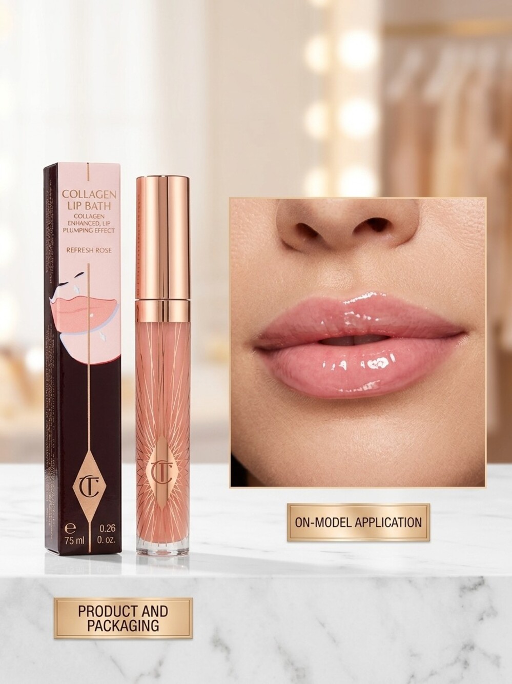 Charlotte Tilbury Collagen Lip Bath - Refresh Rose Pink NWT